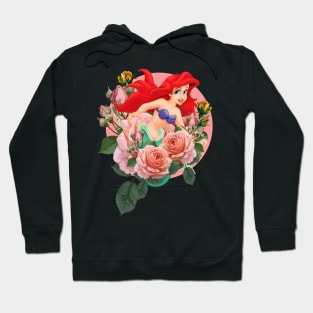 ariel mermaid floral flower Hoodie